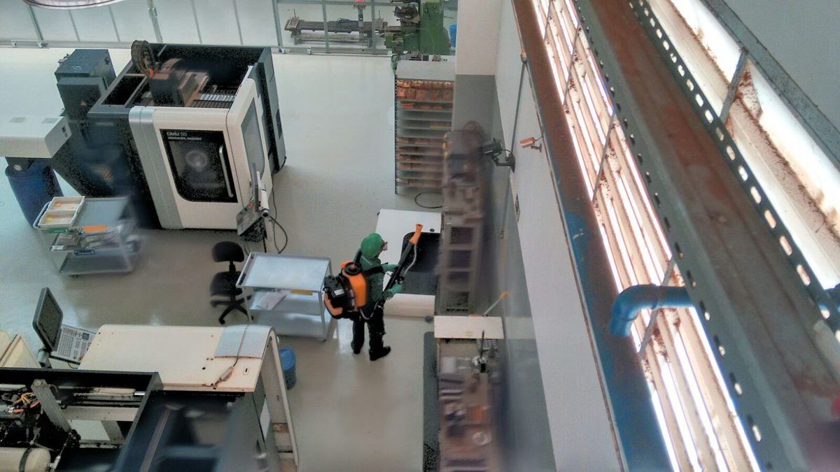 Ambiente industrial monitorado por manejo integrado de pragas para a Unidade Detecta em Salto.